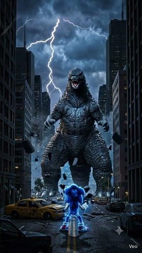 ⚡ SONIC vs GODZILLA 🦖💥The fastest hero meets the ultimate monster! 🔥Two incredible powers.