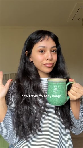 melina on Instagram: "the secret is to make them feel like you don’t care how they look like, they can sense fear #babybangs #bangstutorial"