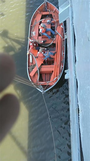 Yesterday our crew completed our final Coast Guard inspection on this year's schedule, the lifeboat drop test. The boat is lowered to less than a foot above the harbor and partially filled with water to simulate the weight of a full capacity load and our crew members operate the lever to release the falls. This tests the structure of the boat and a few of our crew gets a nice ride. | SS John W. Brown (Project Liberty Ship)