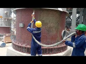 Fire proofing work vermiculite cement