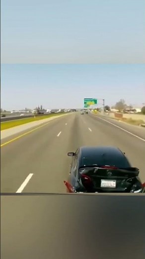 Brake checking a semi truck