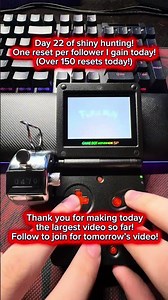 Day 22 of shiny hunting with one reset per follower, thank you for over 150 new faces!