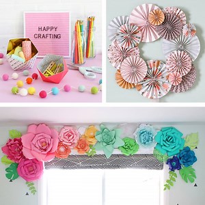 72K views · 585 reactions | Can you believe you only need paper to make these cute crafts!? Well... and maybe some glue too. Tutorials and templates available below. Paper Flowers: https://www.thecraftpatchblog.com/how-to-make-paper-flowers/ Geometric Bowls: https://www.thecraftpatchblog.com/diy-geometric-bowls/ Paper Wreath: https://www.thecraftpatchblog.com/accordion-fold-paper-wreath/ | The Craft Patch | Facebook