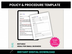 Editable Policy & Procedure Template: Small Business Google Docs (digital Download) - Etsy
