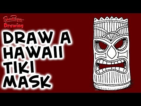 How to draw a Hawaiian Tiki Mask - Easy step-by-step for Beginners