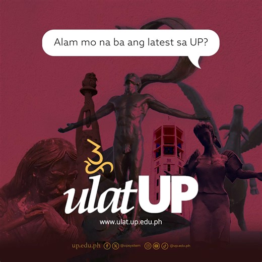 Makibahagi. Makilahok. Makibalita. Alamin ang mga pinakamalaking balitang naganap sa mga constituent universities sa UP System. Bisitahin ang https://ulat.up.edu.ph/ | University of the Philippines