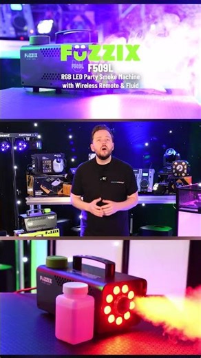Fuzzix F509L Party Smoke Machine with 9x LED Lights & Wireless Remote