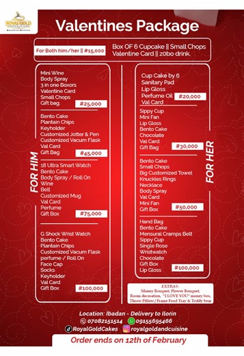 Custom Valentine’s Day Cake Packages for Girlfriends