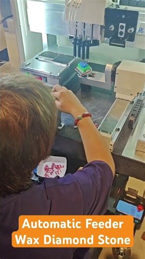 How to put Diamond inJewelry Wax: Future Easy Operation 3D Scanner Wax diamond stone Setting Robot