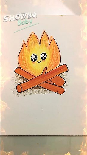How to draw Fire easy | How to draw a Campfire easy |