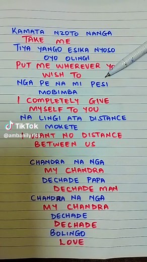 Chandra Dechade lyrics translation English Josky Kiambukuta