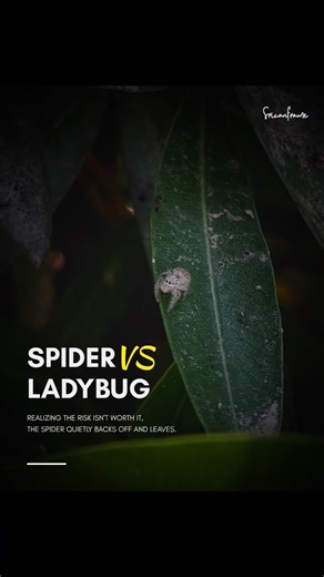 spider vs ladybug🕷️🐞\n #jumpingspider #ladybug #spiderfight