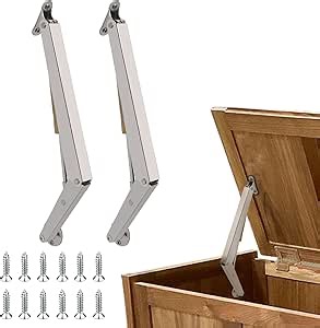 2 Pack | 150N Gas Strut Spring Hinges for Heavy Lids to Keep Stay, Slow Down and Soft Close, Hydraulic Hinges for Toy Box Chest, Bench, Toolbox and Basement Floor Door.