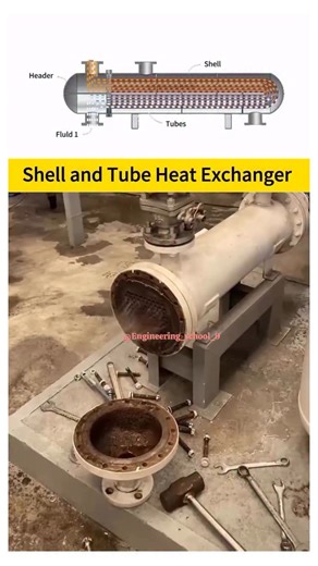 Engineering School on Instagram: "Shell and Tube Heat Exchanger Working Principle Explained How Shell and Tube Heat Exchanger Works | HVAC Basics Shell and Tube Heat Exchanger Parts and Function Shell & Tube Heat Exchanger Animation Explanation Complete Guide to Shell and Tube Heat Exchanger Industrial Shell and Tube Heat Exchanger Working Shell and Tube Heat Exchanger in HVAC System Shell and tube heat exchanger is one of the most commonly used heat exchangers in industries and HVAC systems. In