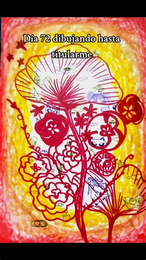 Día 72 dibujando hasta titularme Alucinaciones de amsiedad #color #rotuladores #dibujo #flores #amsiedad