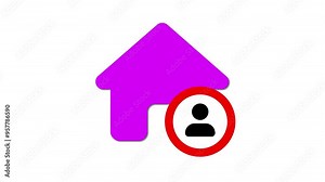 Home with man icon represents personal residence. Symbolizes living space with human presence. Home with person icon depicts living environment.