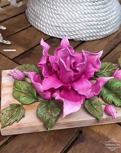 ESPECTACULAR!!! Flores con porcelana Yobi 🌸🌺🌸,, y te enseño a hacer moldes para conseguir hacer esta belleza 🤩🤩 te quedarás con la boca abierta !! He utilizado pinturas acrílicas 😘😘😘 | Yobanka art