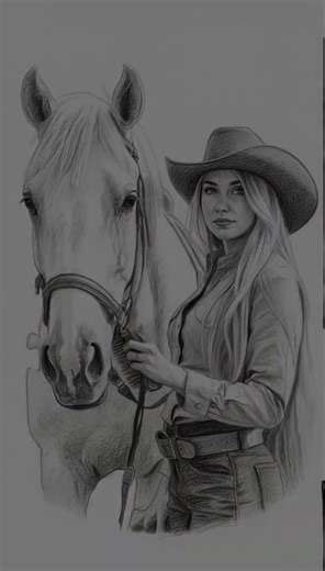 People who love horses, an experiment with line art #horse #animals