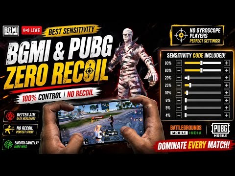 Best Sensitivity + Control Code for BGMI & PUBG Mobile | 0 Recoil 😱 | Gyro scope
