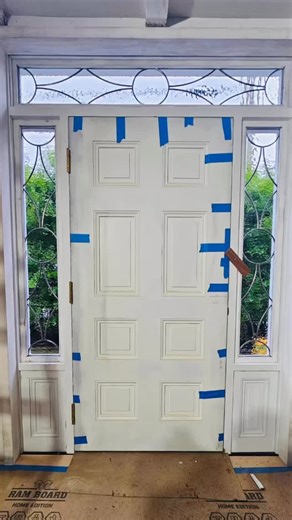 Stained Glass Art/Instructor on Instagram: "I built these leaded glass windows for a home in Provincetown and they are finally being installed! I am loving how they are looking!! So excited to see these windows in person and get some final photos they look beautiful! #provincetown #ptown #ptownbaby #capecod #frontdoor #frontdoors #leadedglass #leadedglasswindow #architecture #design #décor #interior #interiorsofinstagram #interiordesigninspiration #interiordesign #imadethis #imadeitmyself #réel 