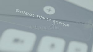 Select file to encrypt action prompt with a Plus icon