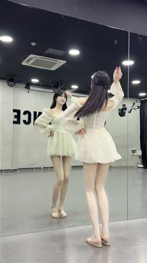 Cute White Dress Dance 🤍 Mirror View ✨ So Dreamy!