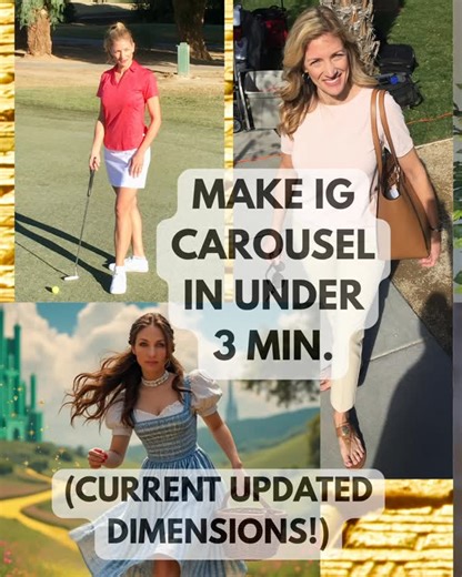 AMY SEDDON EBERT on Instagram: "✨ Create an Instagram Carousel in Under 3 Minutes (updated pixels!) Ever wonder how people make those fancy multi-slide carousels for Instagram or LinkedIn that look like one seamless story? Here’s the quick hack: Step 1: Create new custom-size design in Canva. Step 2: Set Width to 1080 × # of slides (Ex.: 5 slides x 1080 = 5400), Height to 1350 px. Step 3: Do a “photo layout” — drop all your images onto the full canvas and let them overlap. Step 4: Click File → S