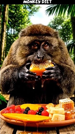 Monkey Eating ASMR | Wild Mukbang in Nature #shorts
