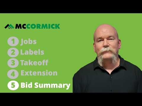 Step 5: Bid Summary | McCormick Estimating Systems