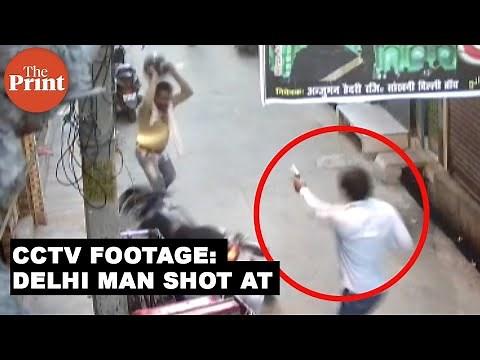 CCTV: Man on motorcycle shot at by two gunmen in Delhi