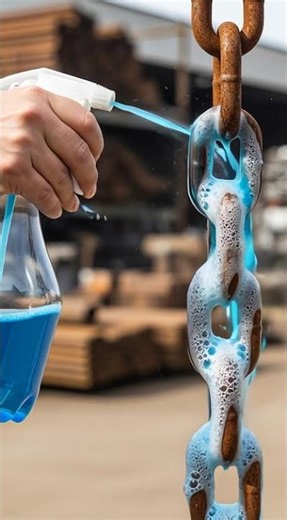 Extreme Rust Removal on Industrial Chain Link | Satisfying Macro Cleaning