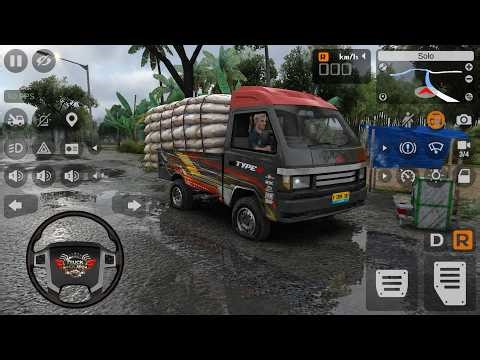 An L300 Truck Carries Overloaded Rice Until It Gets a Flat Tire! 😱 Truck Simulator Indonesia