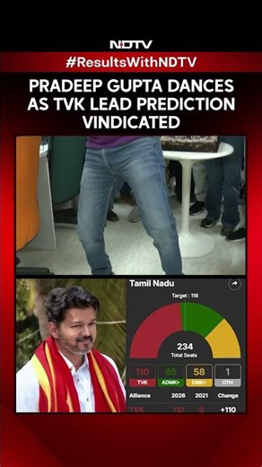 Vijay TVK News | Pradeep Gupta Dances As TVK Lead Prediction Proves Right