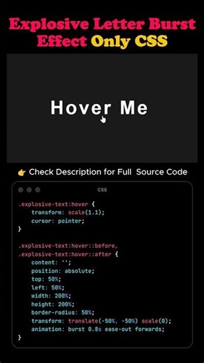 Explosive Text Hover Animation Using HTML & CSS 💥