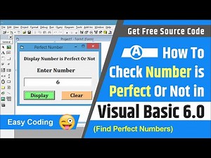 How to check number is perfect or not in visual basic 6.0 | Find perfect numbers examples