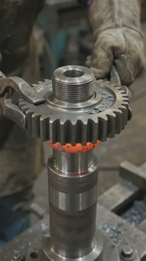Gear fitting on Shaft #Gear #Interferencefit #engineering #shorts