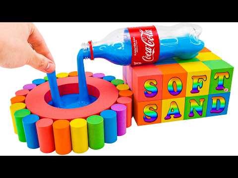 Video satisfactorio | Cómo hacer una piscina arcoíris de arena cinética con una botella de Coca Cola