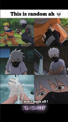 Kakashi Can't Wash That Jutsu Off! 🧼 #Naruto #Kakashi #Funny
