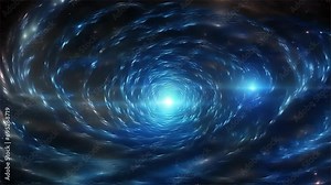 a vortex formed around a black hole, a mysterious phenomenon of the universe, with a swirl of colorful stars and gases clearly visible.