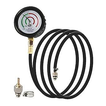 DUOYI Exhaust Back Pressure Tester Kit with 6-Foot Hose,Professional Diagnosis Automotive Exhaust Back Pressure Gauge Kit Shockproof 2.5" HD Gauge,with M12 & M18 Adapter