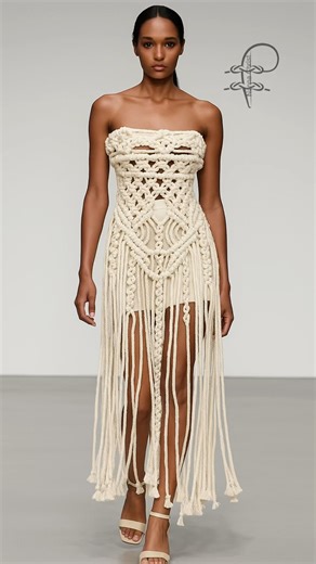 DIY BOHO DRESS🤍#diy #macrame #nannachrist