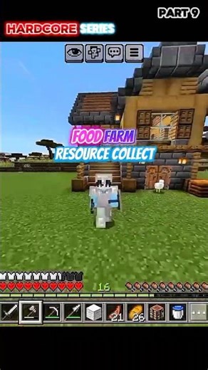 Minecraft hardcore series part 9 food form resource collect 😅😁 #minecraft #gaming #hardcore #series