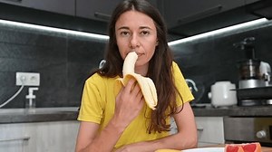 Woman Eating Banana Close-up Face Mouth Stock Footage Video (100% Royalty-free) 3584352097 | Shutterstock