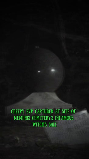 So weird! Can you hear what sounds like a man mumbling in the background? There was no one present at the time of this recording, taken at the infamous “Witch’s Ball” of Memphis Cemetery. This strange mumbling seemed to follow us throughout the night, and was caught on camera (but never heard with our ears) a few more times. This was the clearest recording though. To learn more about this seriously CREEPY haunted cemetery and the “Witch’s Ball” legend, I highly recommend a listen to today’s NEW 