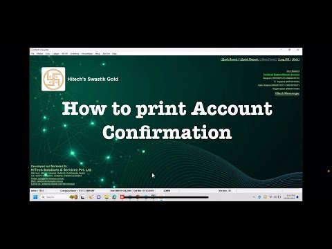 How to print account confirmation Letter .