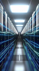Exploring a Vast Data Center With Powerful Server Racks