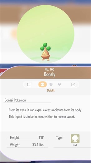 Bonsly habitat and Pokédex | Pokopia #pokopia #pokemon #shorts #nintendo #bonsly