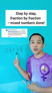 45K views · 746 reactions | How to add mixed numbers? Step 1: Add the whole numbers. Step 2: Add the fractions. Step 3: Regroup if needed! 易✨ #MathMadeEasy #MixedNumbers #LearnWithFun | Dann Carlo Pizarra Pili | Facebook