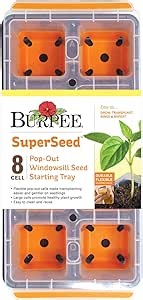 Burpee SuperSeed Windowsill Seed Starting Tray| 8 XL Cell| Seed Starter Tray|Reusable & Dishwasher Safe| for Starting Vegetable Seeds, Flower Seeds & Herb Seeds| Window Garden Seed Starting Kit| Green