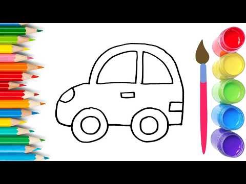 How To Draw cute Car Drawing, Painting & Coloring For Kids and Toddlers_🌈🎨